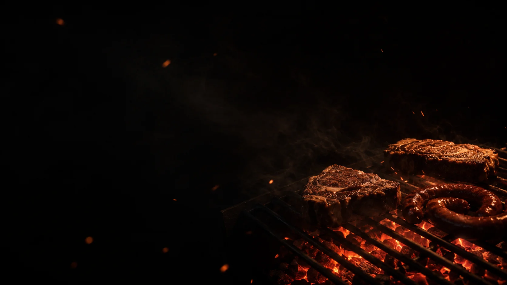 Brasa de encina viva a 600°C durante el servicio
